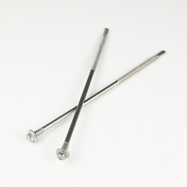 SUS410 Hex Washer Self Drilling Screw with Double Thread ST5.5-24X185, 5#