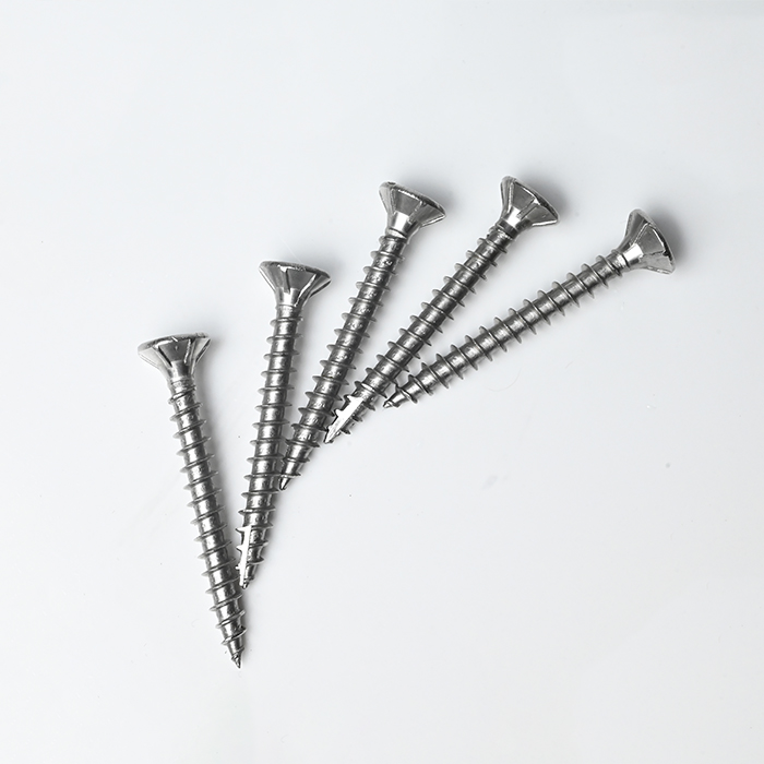 SUS316 Double Flat Head Pozi with 6 Ribs Chipboard Screw M4-1.8*35