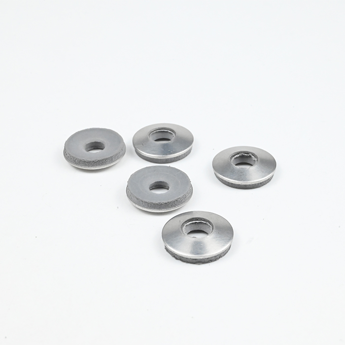 SUS304 with Grey EPDM Bonded Screw Washer Ø16xØ6.8x0.7 - Ø15xØ5.8x2.0