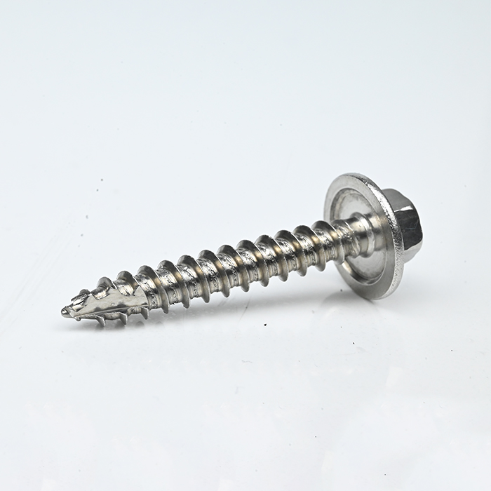 SUS304 Hex Flange Head Wood Screw 14#-10*75