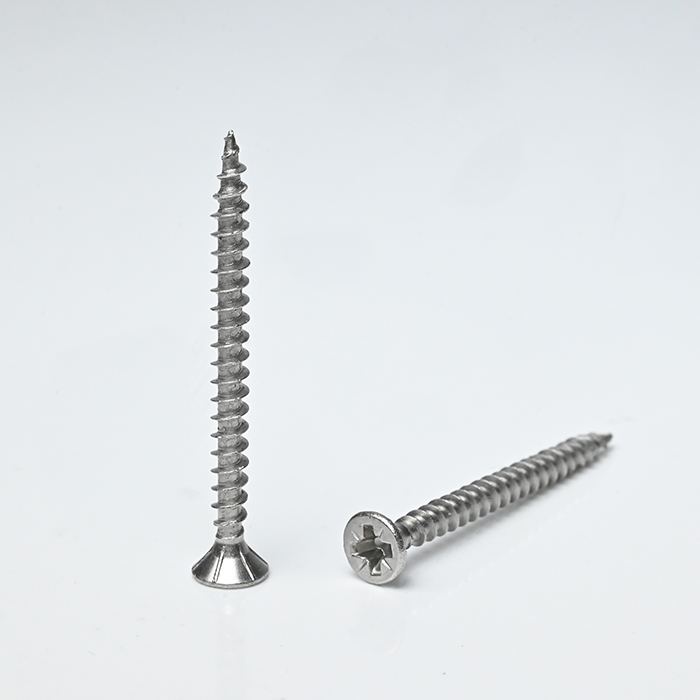 SUS316 Double Flat Head Pozi with 6 Ribs Chipboard Screw M3.5-1.6*40