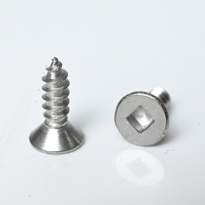 SUS304 Flat Head Square Self Tapping Screw ST3.5-20*12